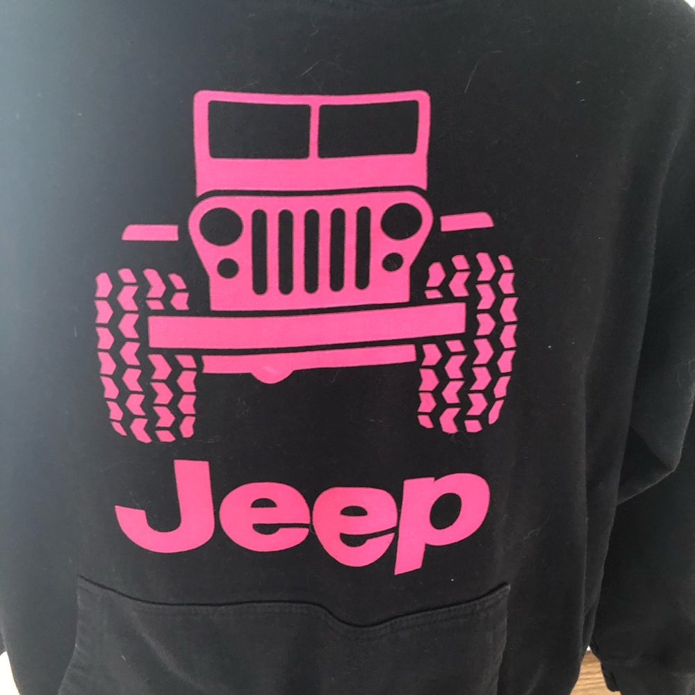 Women’s Size Medium Black Hooded Jeep Sweatshirt